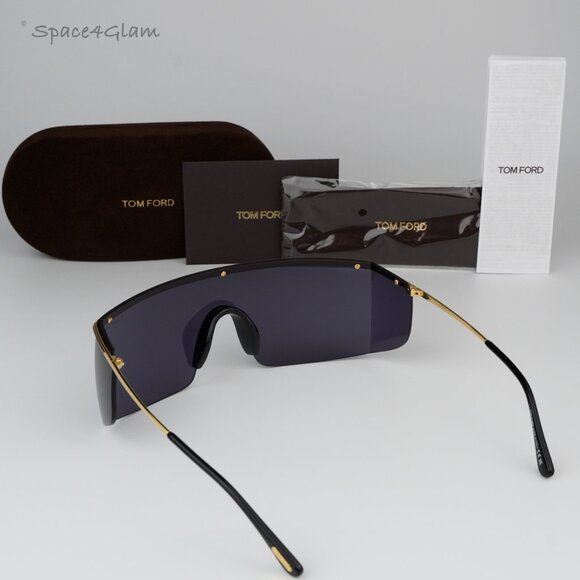 NEW Tom Ford FT0980/S 30A PAVLOS-02 Gold Grey Shield Unisex Sunglasses TF 098/S - Picture 7 of 13
